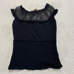 Y2K Essendi Gothic Mesh Tank Top (XS)